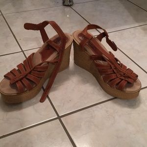 Sbicca Leather Wedge Sandal